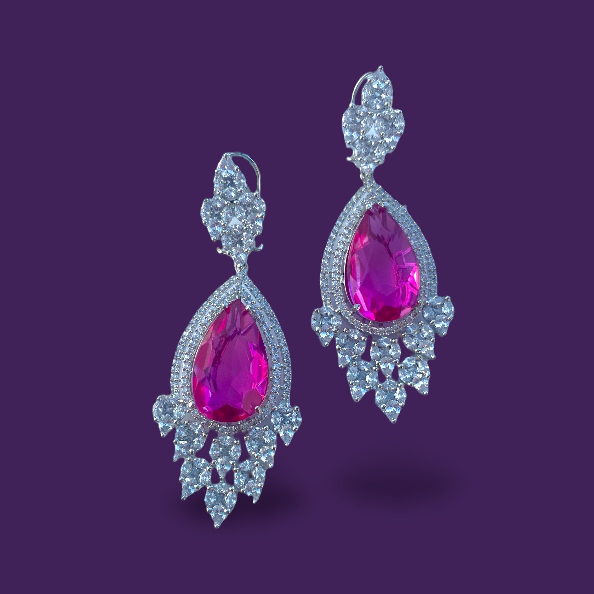 Green Rose Sparkle Earrings