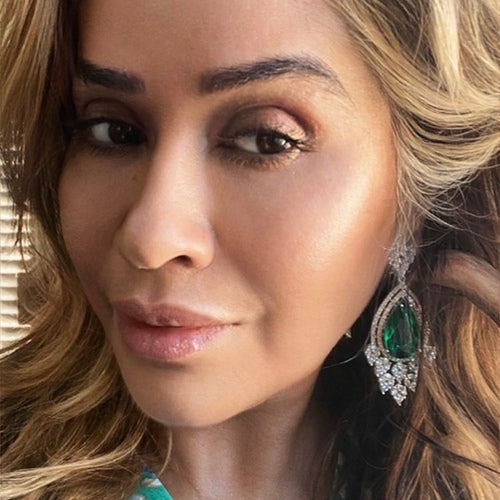 Green Rose Sparkle Earrings