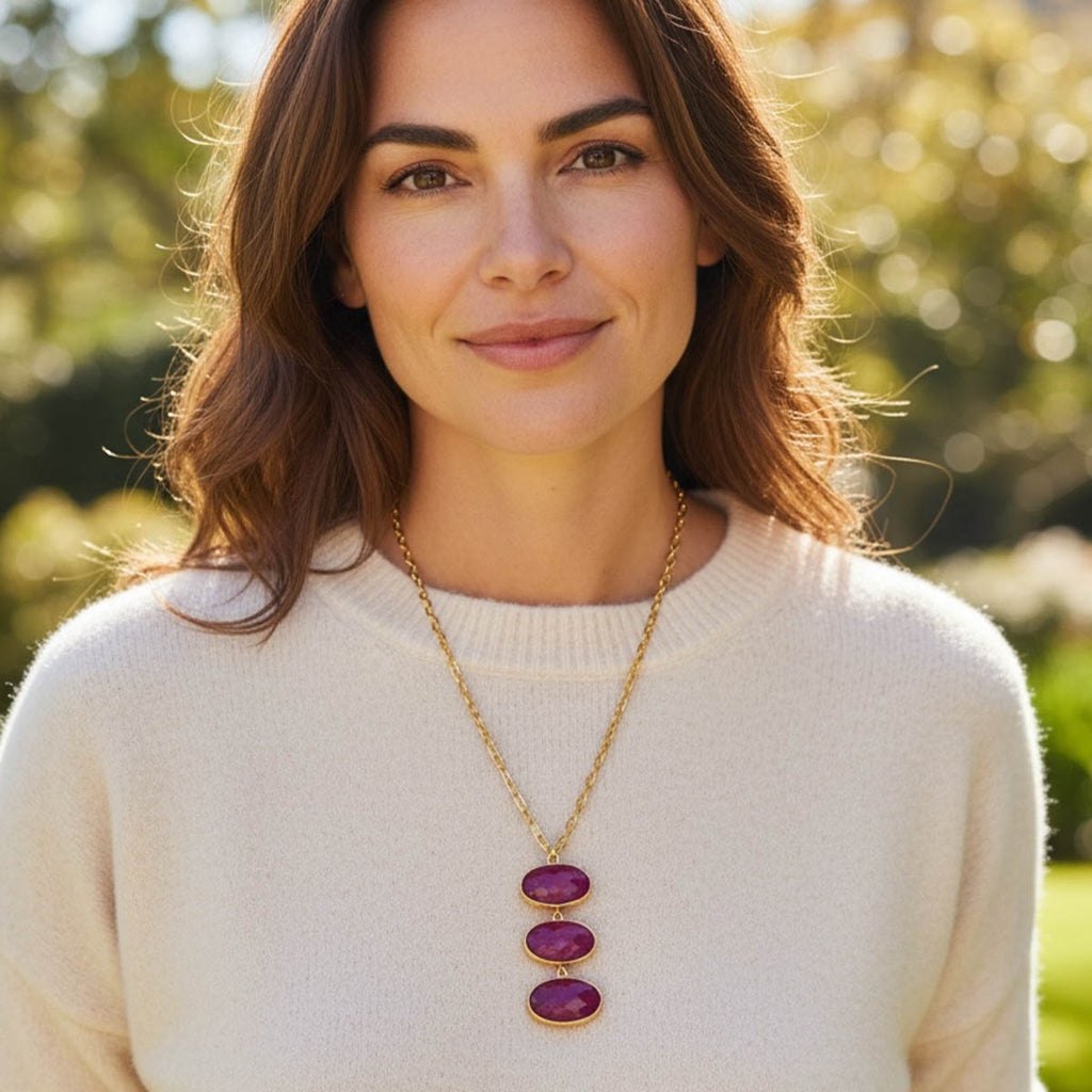 Roya Amethyst Drop Necklace