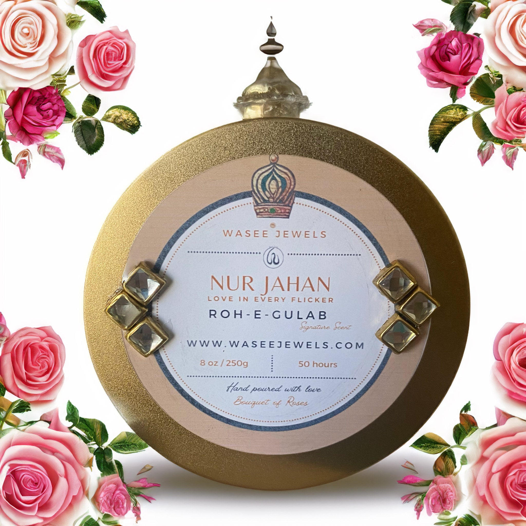 Nur Jahan Bouquet of Roses Candle