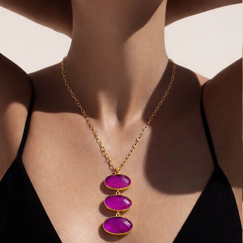 Roya Amethyst Drop Necklace
