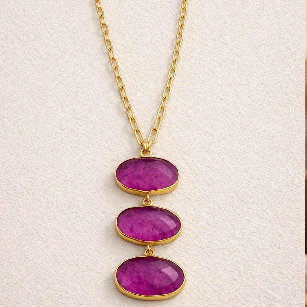 Roya Amethyst Drop Necklace