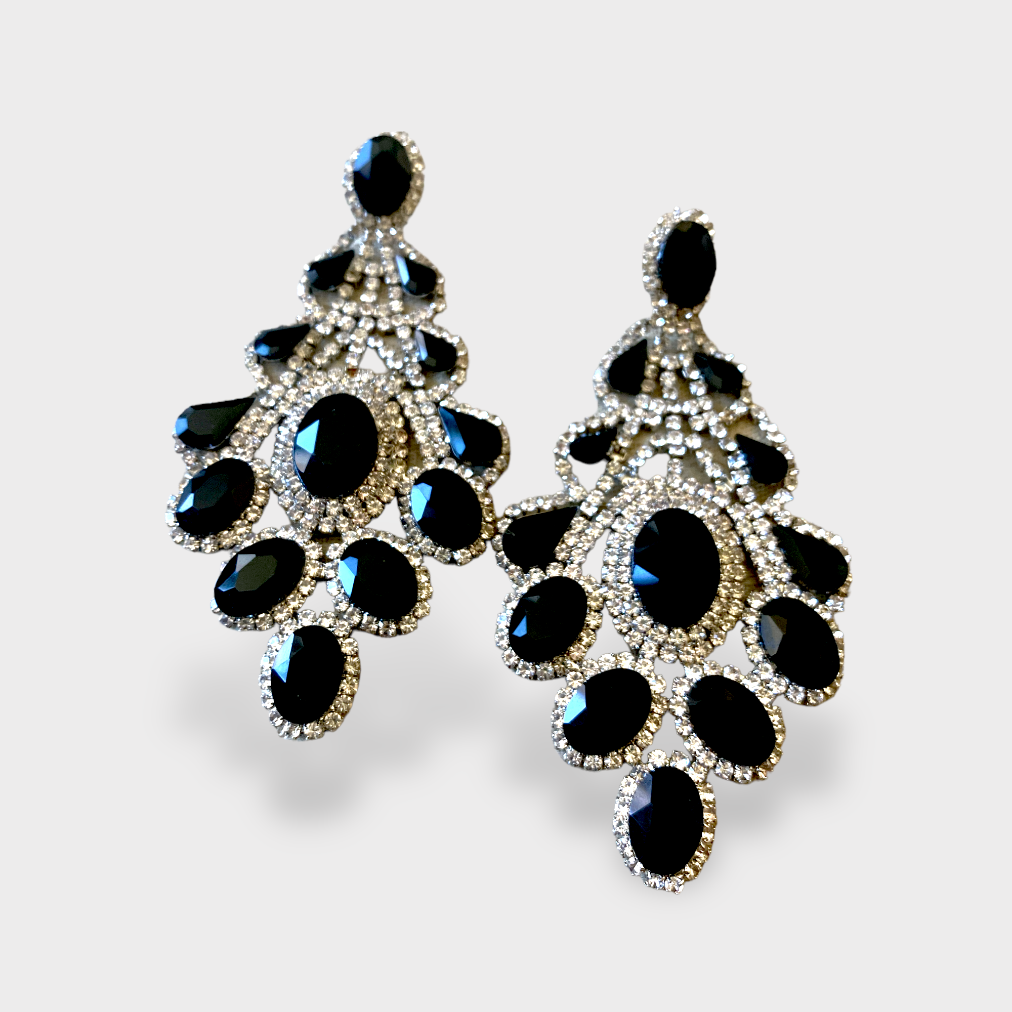 Black crystal earrings