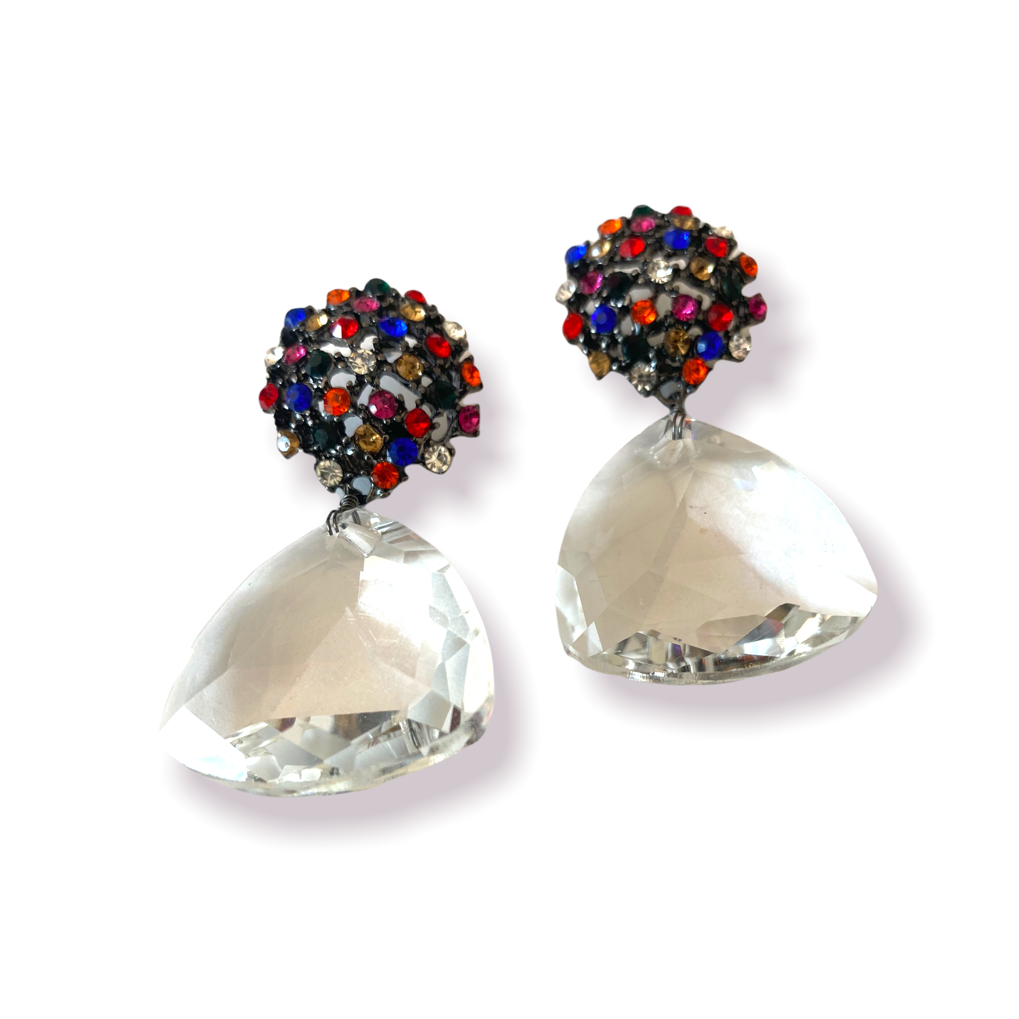 Smoke crystal earrings