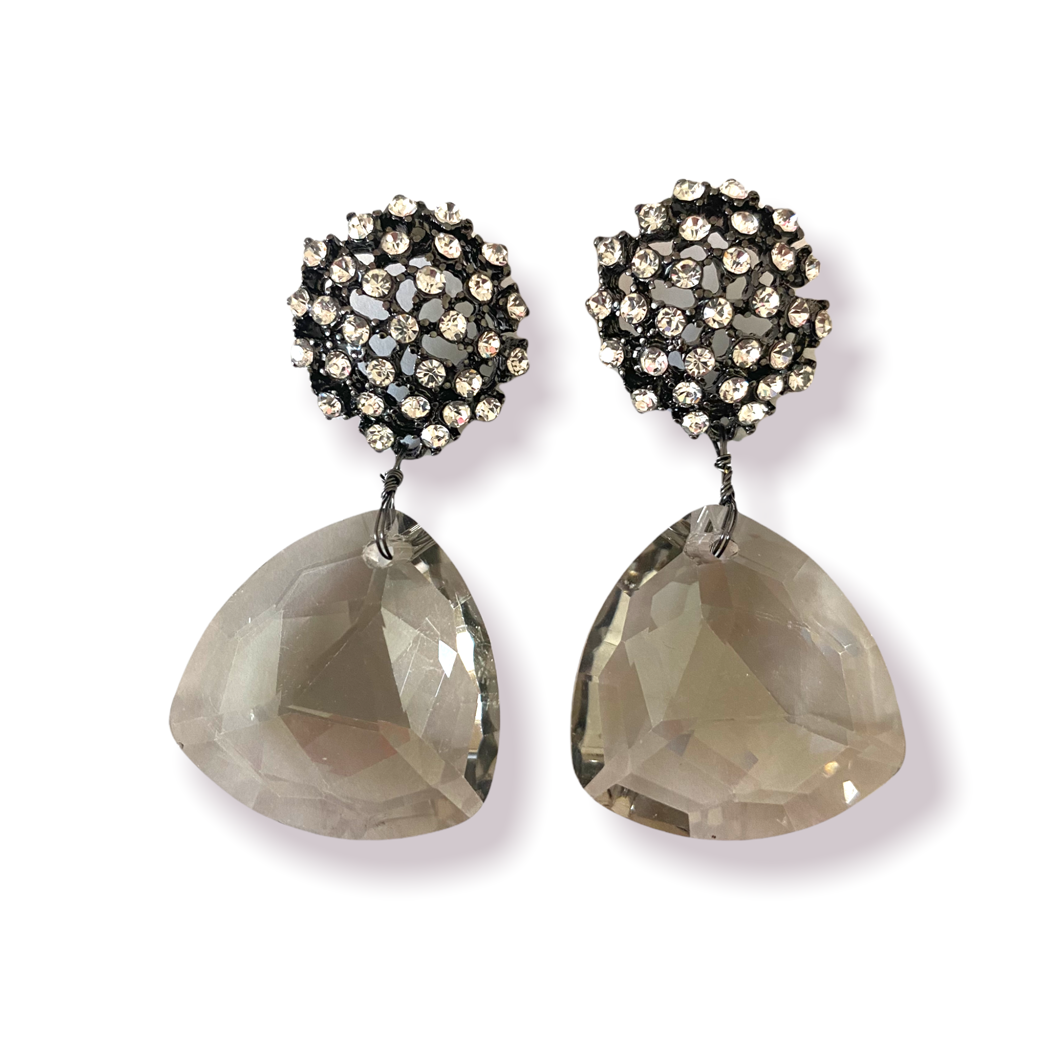 Smoke crystal earrings