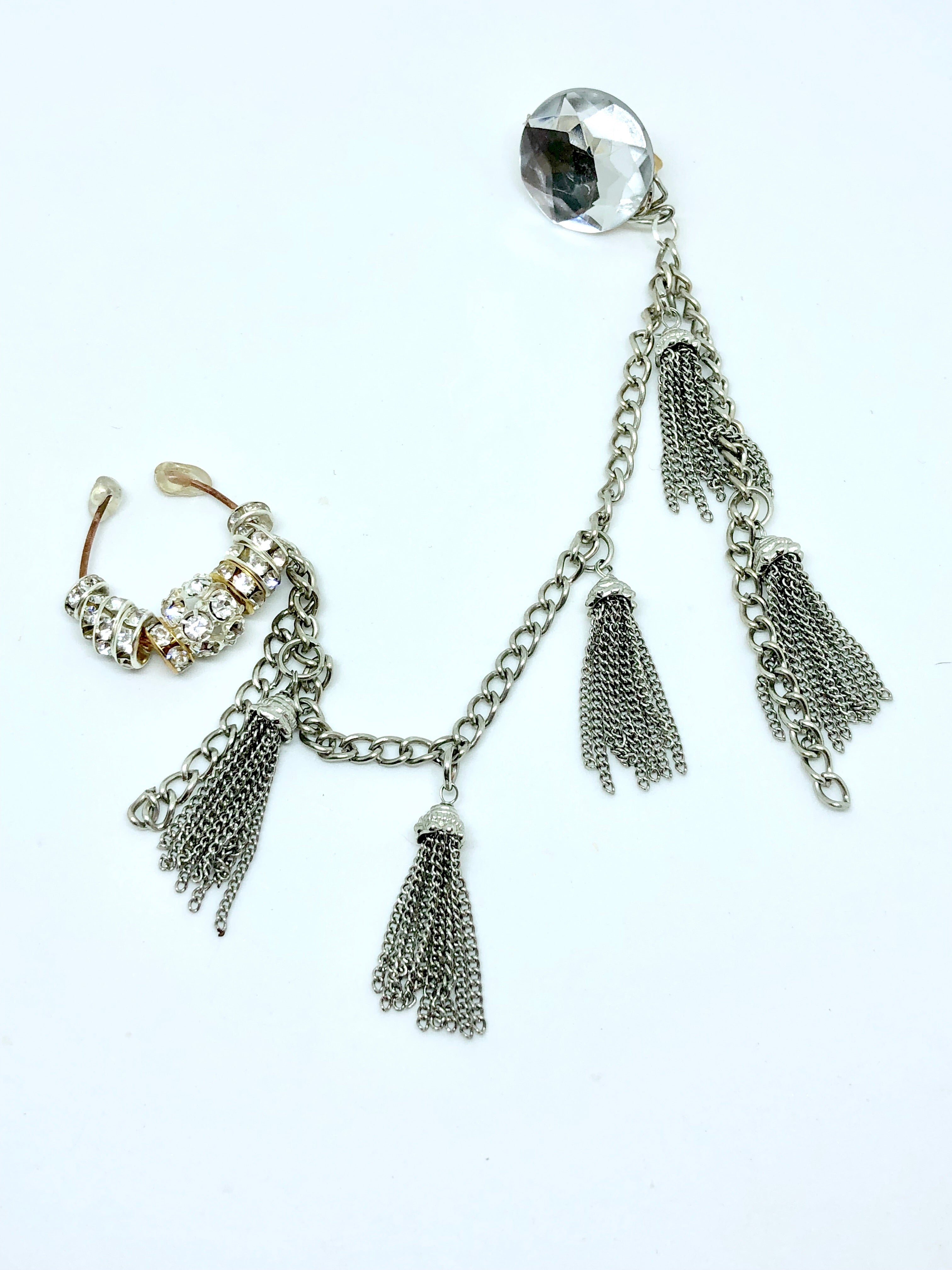 Nose ring with tassel chain and earring!