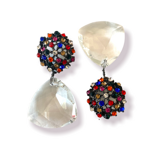 Smoke crystal earrings