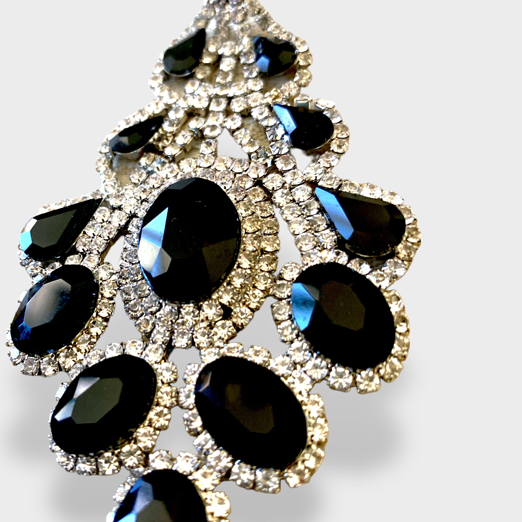 Black crystal earrings