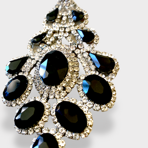 Black crystal earrings