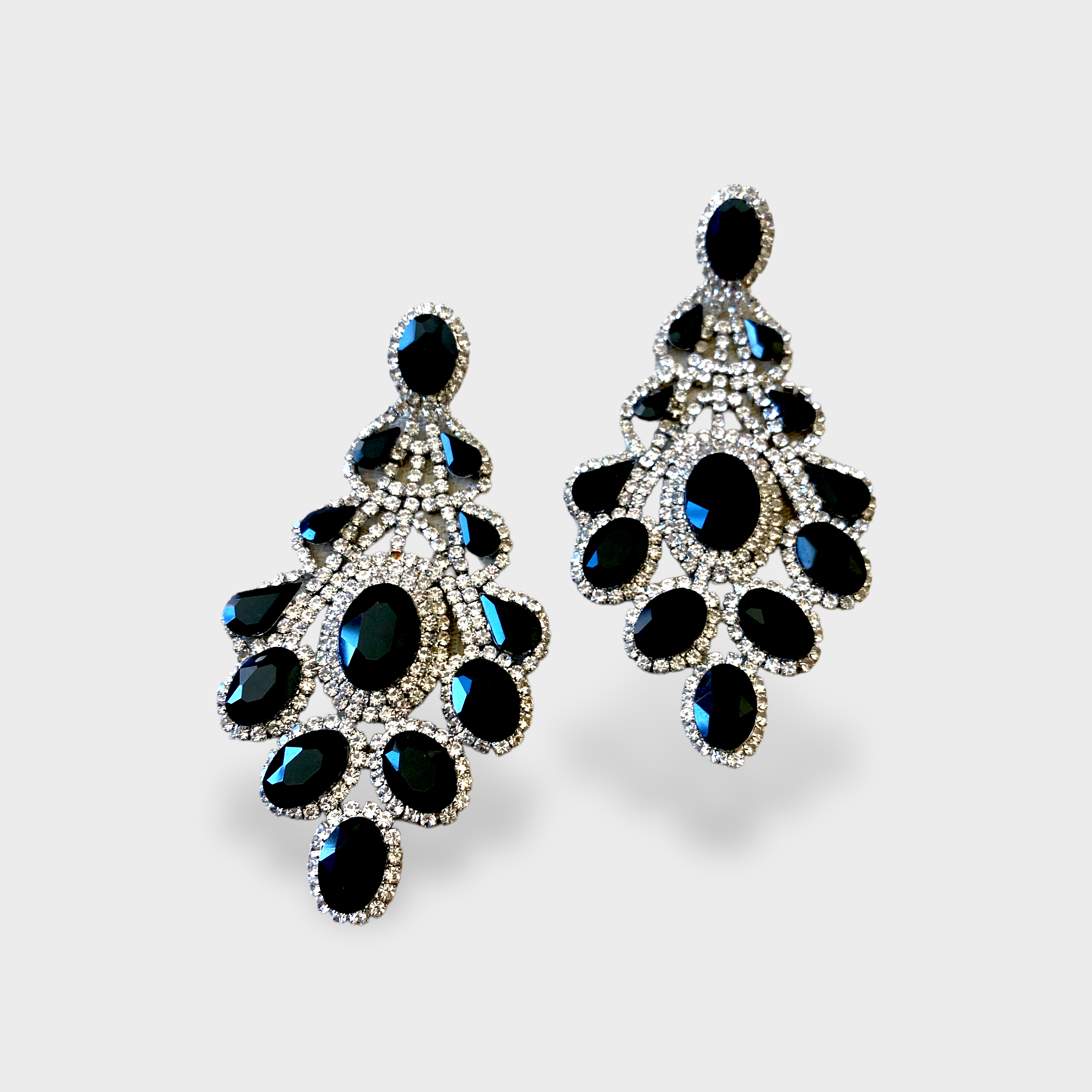Black crystal earrings