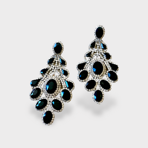Black crystal earrings