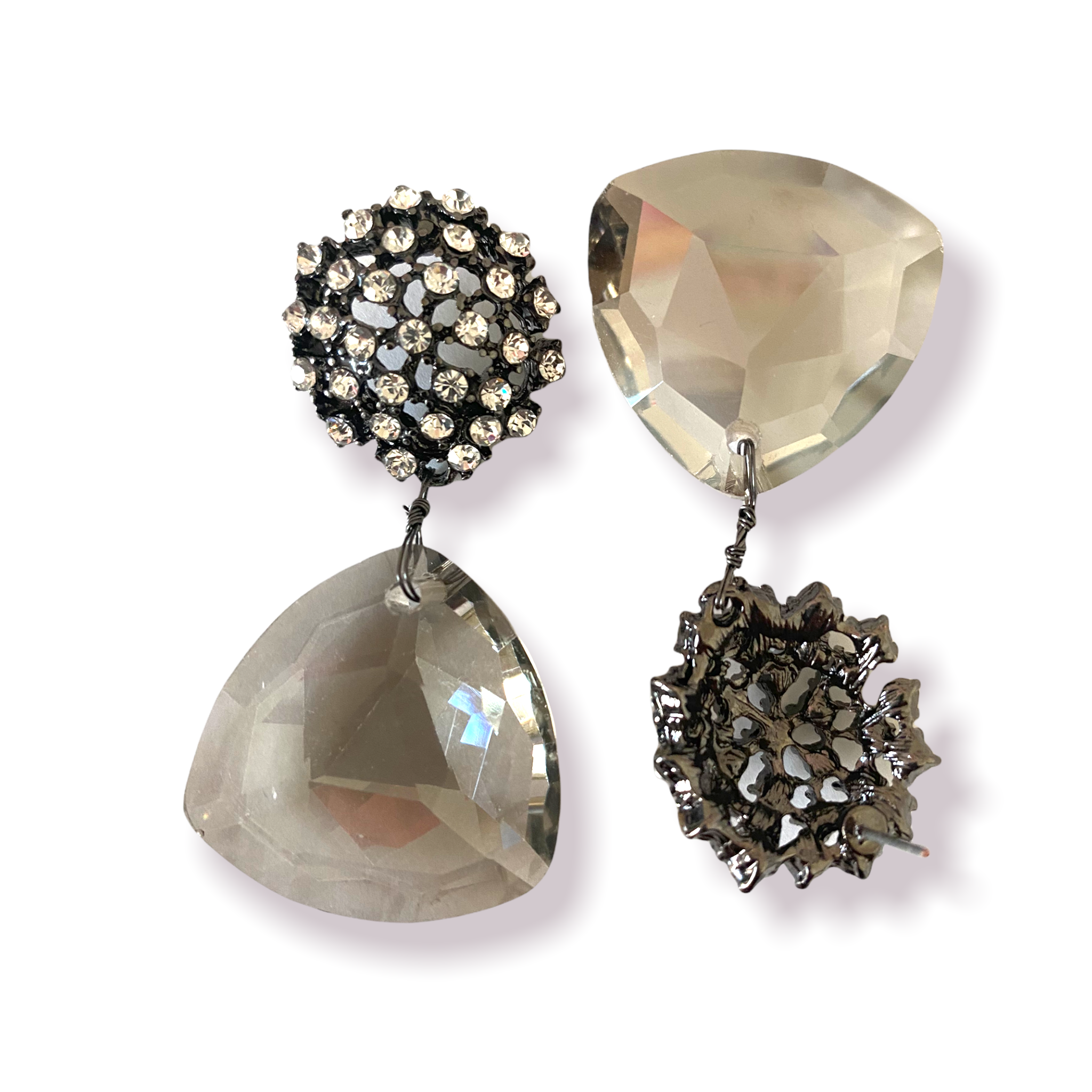 Smoke crystal earrings