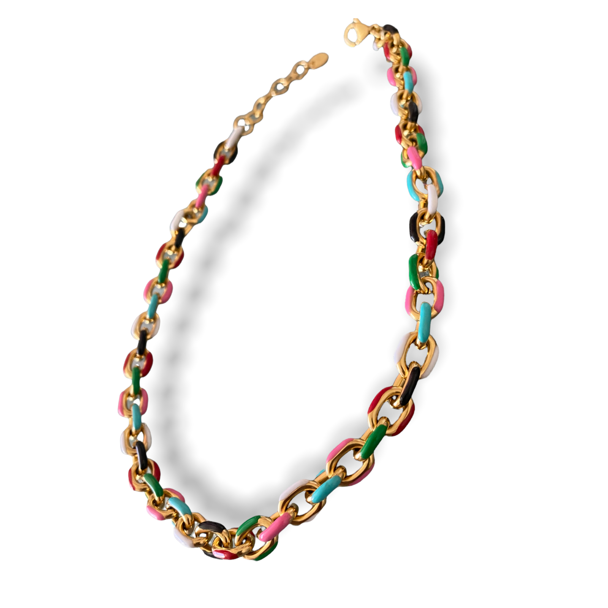 Rainbow link chain necklace