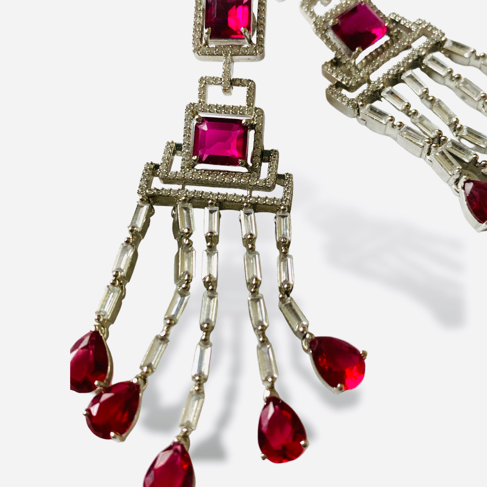Ruby chandelier earrings