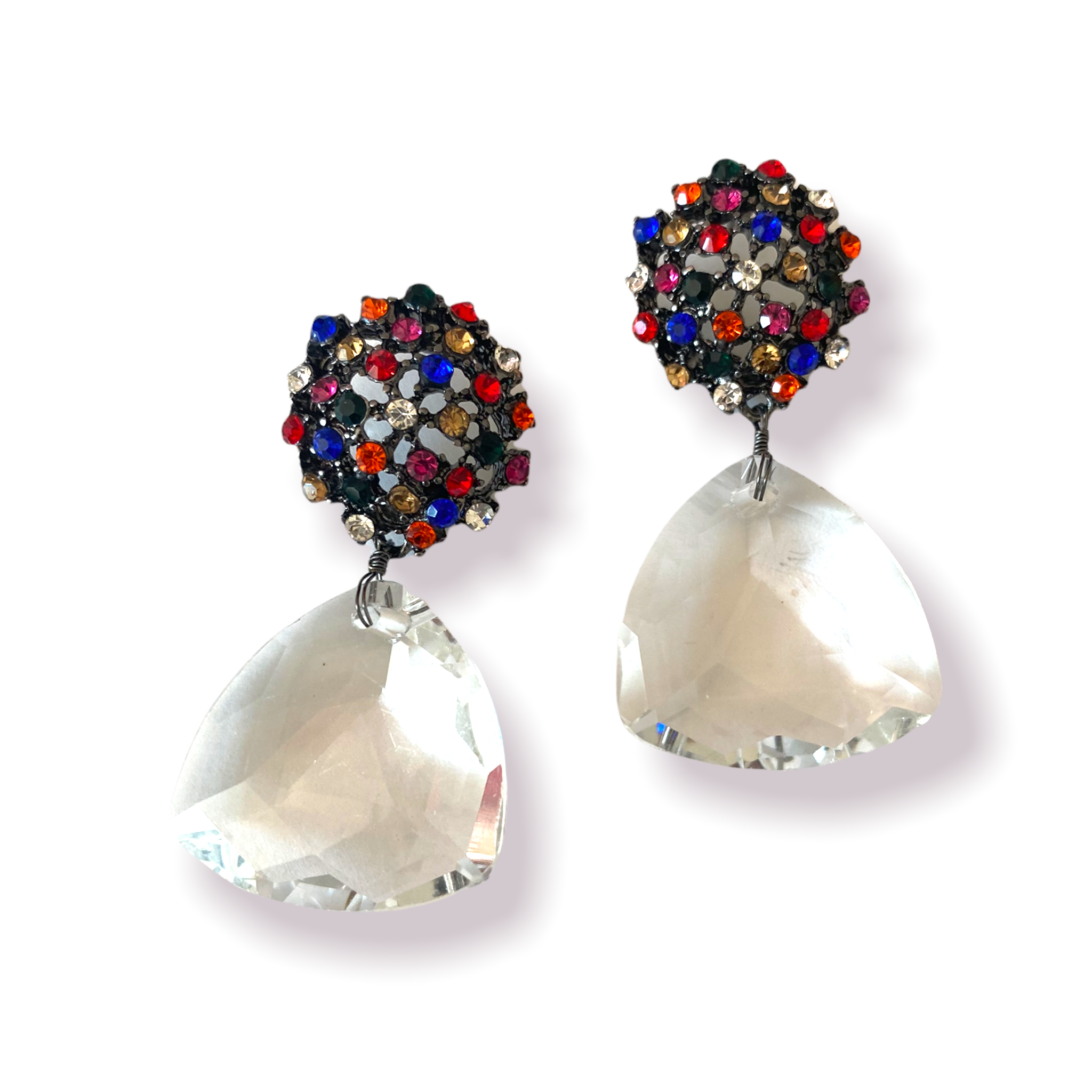 Smoke crystal earrings