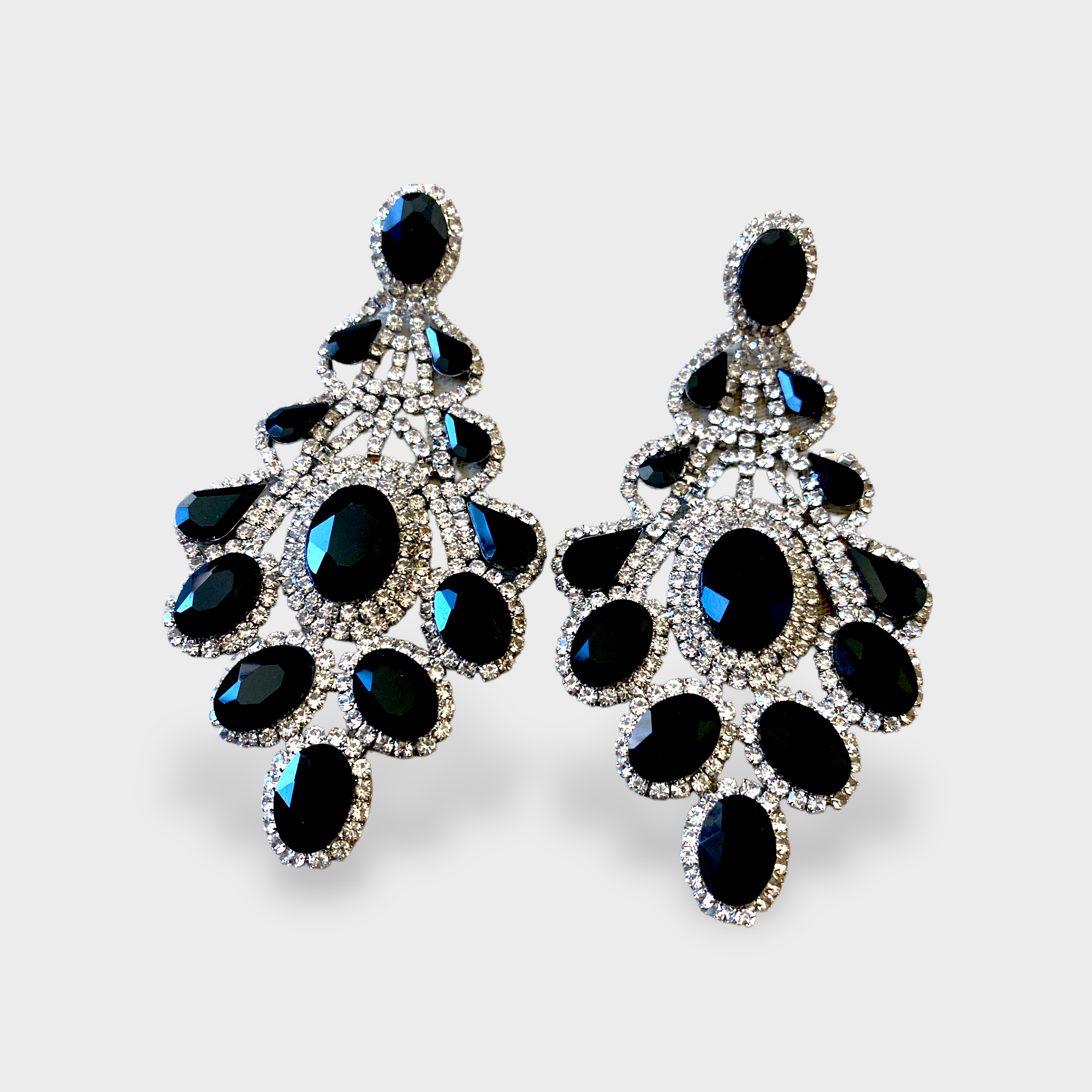 Black crystal earrings