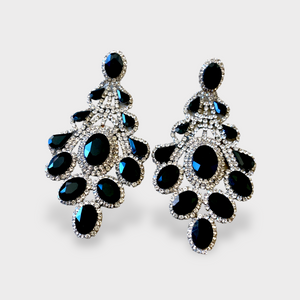 Black crystal earrings