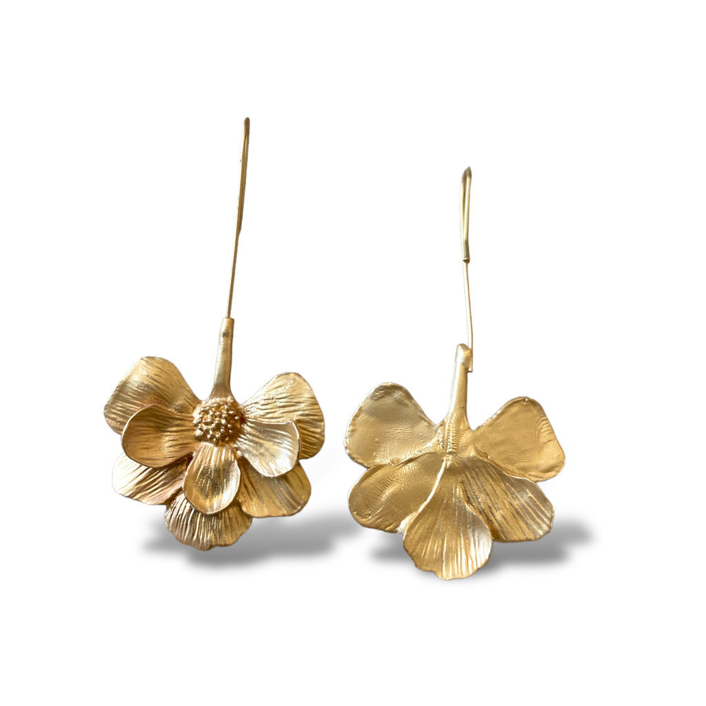 Gold Flower Earrings