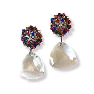 Smoke crystal earrings