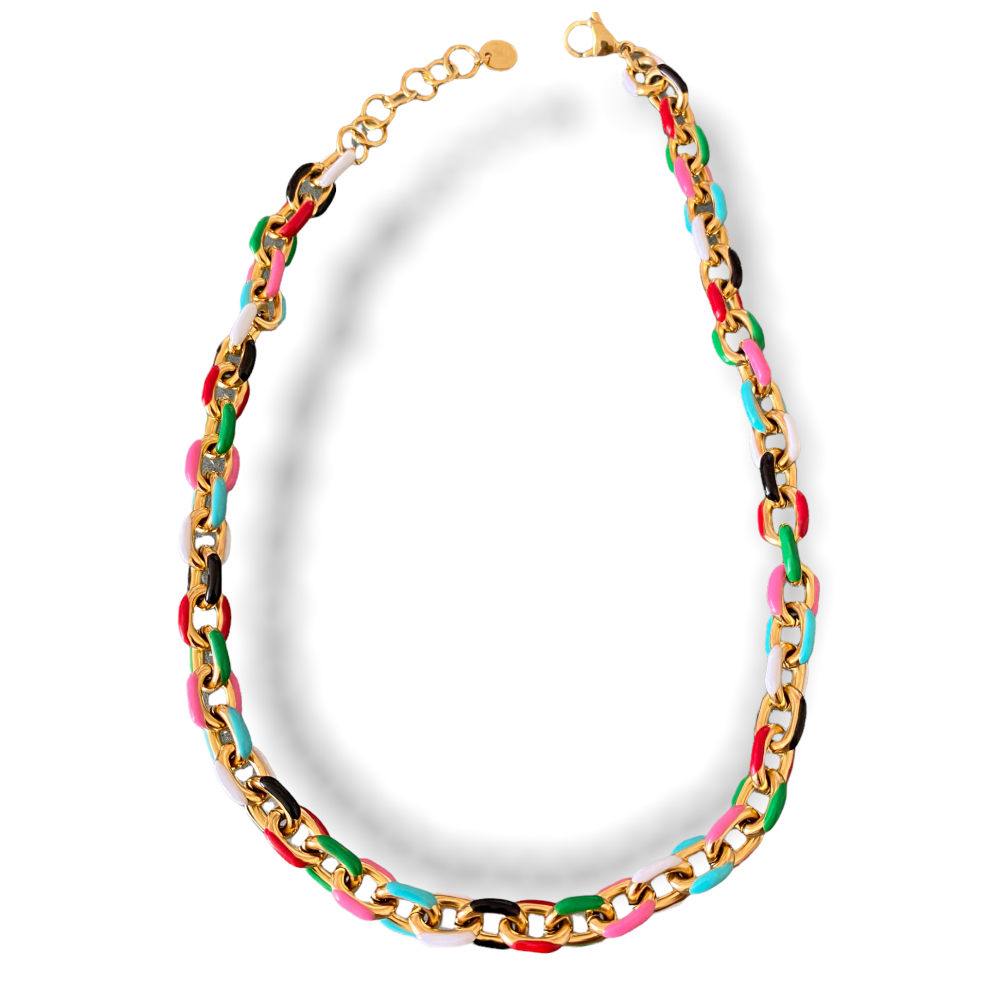 Rainbow link chain necklace