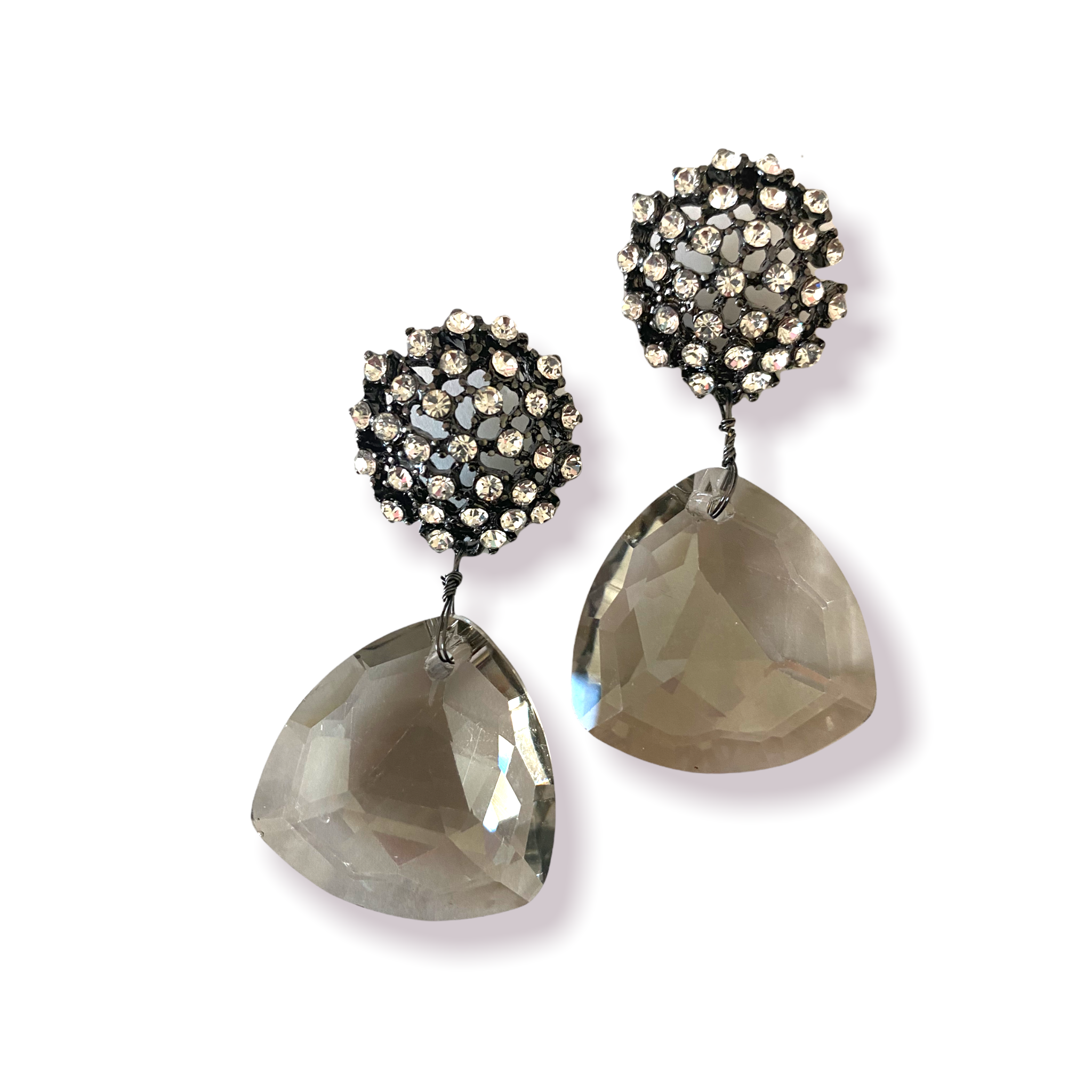 Smoke crystal earrings
