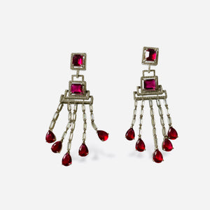 Ruby chandelier earrings