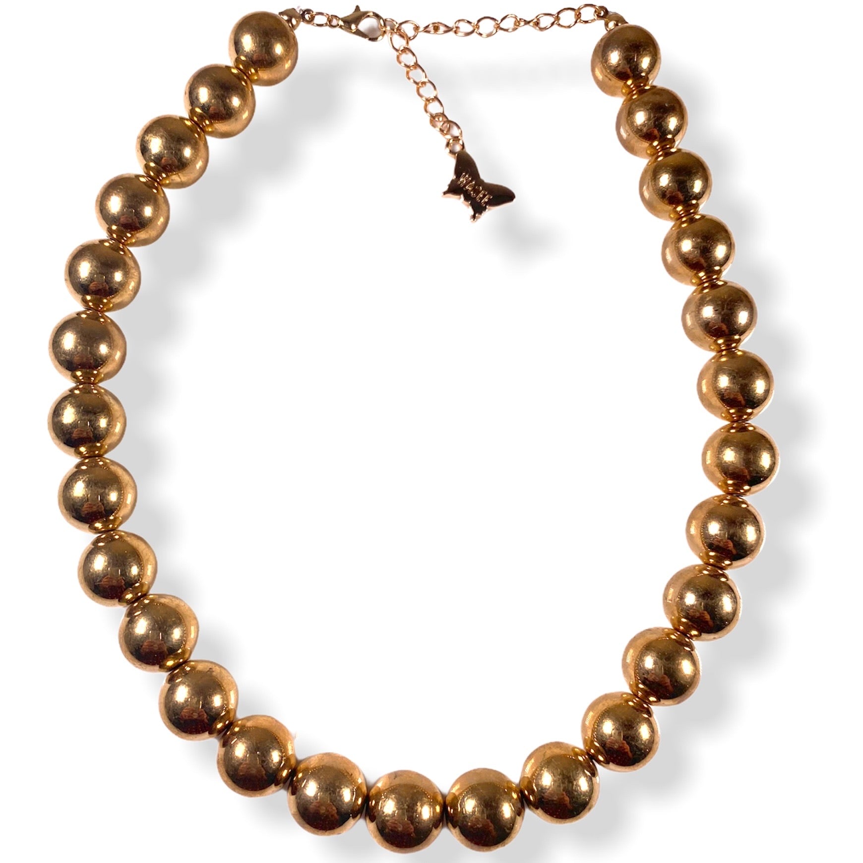 Metal gold pearl necklace