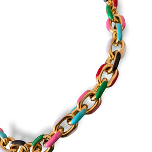Rainbow link chain necklace